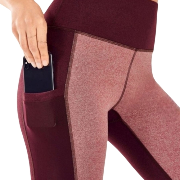 New Fabletics Two-Tone High Waisted Heather Leggings - Picture 2 of 10